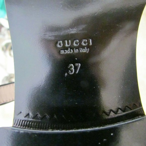 Gucci Iowa Queercore Block-heel Buckle Leather Brogue Shoes EU 37, US 36,5, UK 4 - Picture 5 of 11